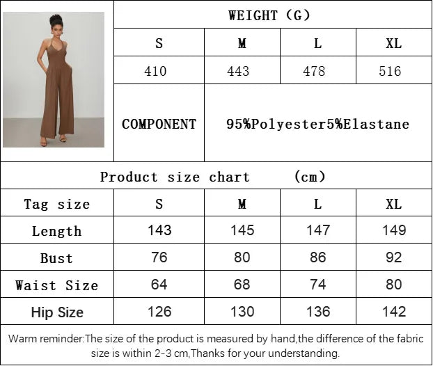 Yozy 2025 Knitted Lace-Up Halter Neck Open Back High Waist Sexy Y2k Clothes Women Wide Leg Pants Jumpsuit