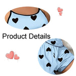 Yozy Women's Pajama Set Pajamas T-Shirts Shorts Pink Heart-Shaped Print Round Neck T-Shirt Ice Silk Top Comfortable Casual Summer ﻿