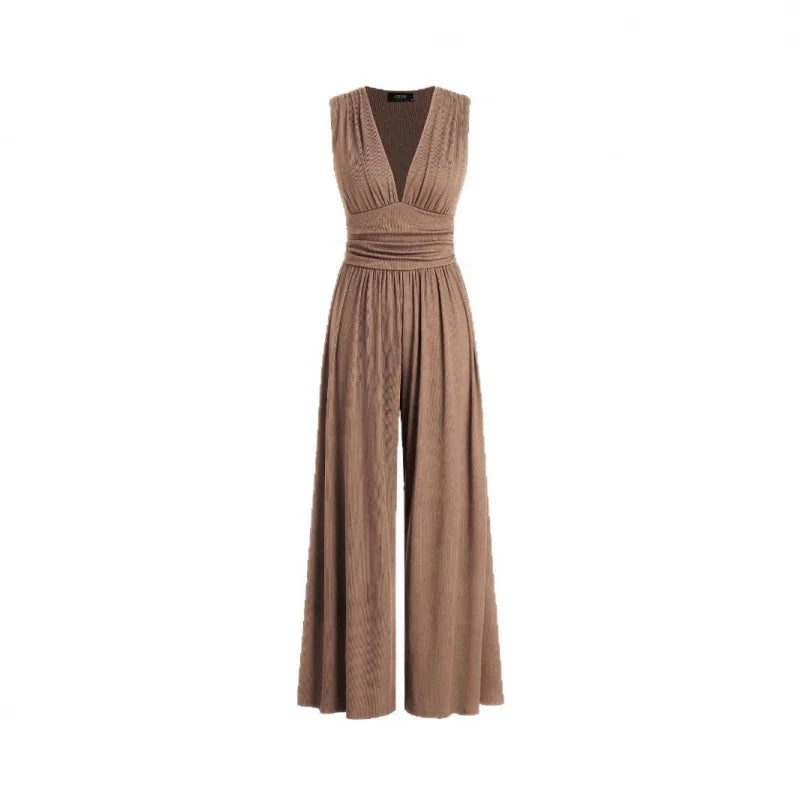 Yozy New Sleeveless Knitted Jumpsuit Loose Wide-Leg Pants Spot Goods