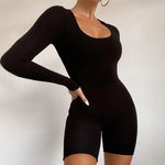 Yozy New Fashion Bodycon Long Sleeves O-Neck Rompers Casual Streetwear Sexy Sports Fitness Overall
