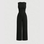 Yozy Women's Jumpsuits & Playsuits All Seasons Korean Solid Color Sleeveless Round-Neck Casual One Pieces Outfits Bodysuits